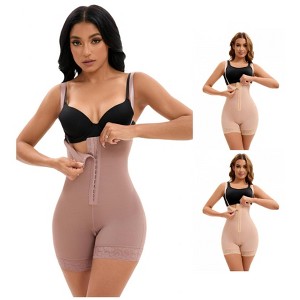 INSPIRE CHIC Women's 3 Packs Cami Convertible Straps Tummy Control Front Hook Closure Body Shapers - 1 of 4