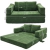 GlasFlength Modern Minimalist Sofa, Fold-Out Sofa Bed, Convertible Chair Floor Couch Elegant Design for Living room, Green, 33.5"*30"*17.3" - 2 of 4