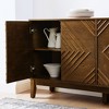 CAVINAS Modern Solid Wood Sideboard Cabinet with Geometric Pattern & Adjustable Shelves,Buffet Cabinet with Storage for Kitchen,Dining Room - 3 of 4