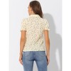 Allegra K Women's Peter Pan Frilled Short Sleeve Floral Cotton Top - image 4 of 4