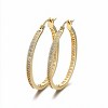 14K Gold Hoop Earrings with crystals in 14K Gold Plated - 2 of 4