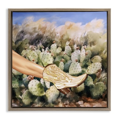 Stupell Industries Cowgirl Boot & Cactus, 25" x 25"