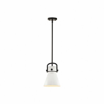 Newton Cone - 1 Light Stem Hung Pendant In Industrial Style-11.38 Inches Tall and 8 Inches Wide