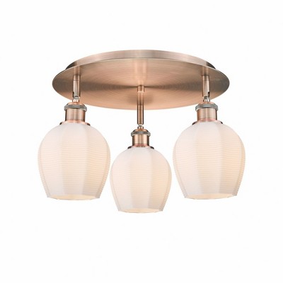 Norfolk - 3 Light Flush Mount In Industrial Style-9.38 Inches Tall and 17.5 Inches Wide