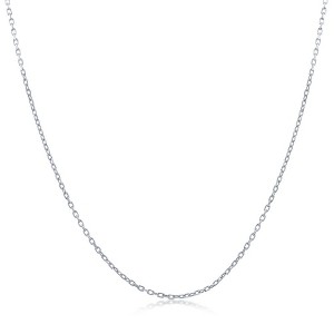Links of Italy Sterling Silver 1.4mm Diamond-Cut Cable Chain - Rhodium Plated - Silver - 16+2 Inch - 1 of 3