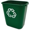 Rubbermaid Resin Deskside Recycling Trash Can, 7-Gal Plastic Bin, Green, 4 Pack - 2 of 3
