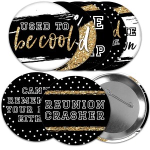 Big Dot of Happiness Reunited - 3 inch School Class Reunion Party Badge - Pinback Buttons - Set of 8 - 1 of 4