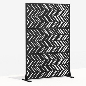 Dovelina Metal Outdoor Privacy Screen Freestanding Patio Decorative Screens - 72"x47", Black, Christophe - 1 of 4
