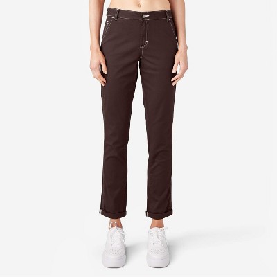 Dickies Women's Slim Straight Fit Roll Hem Carpenter Pants