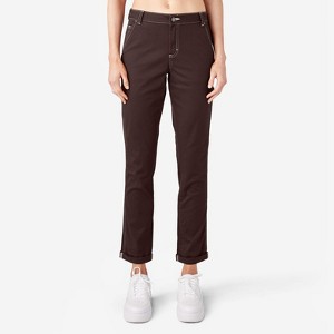 Dickies Women's Slim Straight Fit Roll Hem Carpenter Pants - 1 of 3
