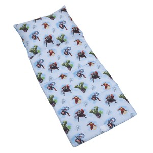Marvel Avengers Fight the Foes Blue, Red, Green Hulk, Iron Man, Thor, Captain America Deluxe Easy Fold Toddler Nap Mat - 1 of 4
