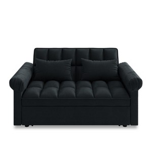 TiramisuBest Loveseats Sofa Bed with Pull-out Bed,Adjsutable Back-Light grey - 1 of 4
