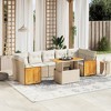 vidaXL 8 Piece Patio Sofa Set with Cushions - Beige and Cream Without Storage - 2 of 4