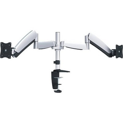 Ergotech Dual 320 Series Articulating LCD Monitor Arm - 14" pole - Silver - Desk Clamp + Grommet Mount - Dual w/Adjustable Link