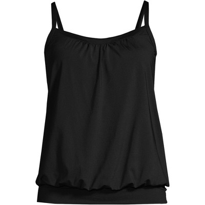 Lands' End Women's Blouson Tummy Hiding Tankini Top Swimsuit Adjustable ...