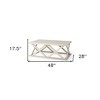 HomeRoots 48" Off White Solid Wood Distressed Geo Frame Coffee Table - 3 of 4