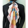 Wrapables Satin Neckerchief Square Scarf 26.5 x 26.5 Inches, Abstract Pink Floral - 4 of 4