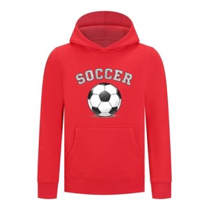 Everyday Kids Sports Collection Soccer Pullover Hoodie – Vintage Sketch Graphic Sweatshirt - 1 of 4