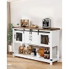 VEVOR Coffee Bar Cabinet, 47.3 x 15.7 x 32.7 in Farmhouse Coffee Bar Cabinet with 4-Tier Storage, Coffee Bar Table with Barn Doors, White - 3 of 4