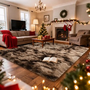 Soft Shag Area Rug 6x9 for Living Room or Bedroom, Fluffy Non-Slip Plush Carpet, Cozy Fuzzy Indoor Rug for Kids Room - 1 of 4