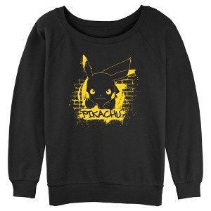 Juniors Womens Pokemon Pikachu Mural Sweatshirt - 1 of 4