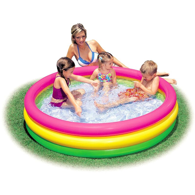 Intex 4ft x 13in Inflatable Sunset Glow Colorful Backyard Kid Play Swimming Pool, 2 of 7