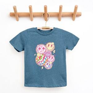 The Juniper Shop Colorful Checkered Smiley Face Toddler Short Sleeve Tee - 1 of 2