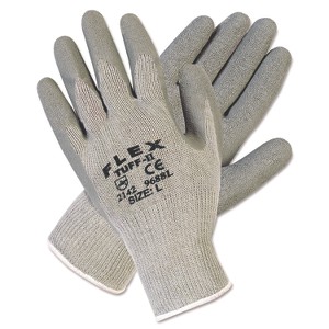 MCR Safety FlexTuff Latex Dipped Gloves, Gray, Large, 12 Pairs - 1 of 1