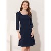 Allegra K Women's Square Neck Ruffle Trim Sheer 3/4 Sleeve Chiffon Mini Dress - 2 of 4