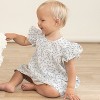 Organic Short Sleeve Flutter Dress - Blue Vines - 3 of 4