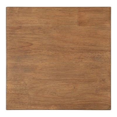 Rustic Brown Wood and Metal X-Base Accent Table