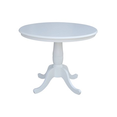 Cottage Charm White Solid Wood 38" Round Dining Table