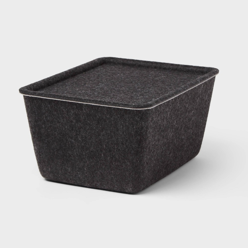 Pop Color Felt Bin Charcoal/Oat - Brightroom