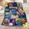 Boersma Moon Owl Flannel Fleece Blanket – 30" x 39" Ultra-Soft Plush Throw Blanket, Cozy Fuzzy Warm Night Owl Design, Cute Owl Lover Gift for Kids - 2 of 4