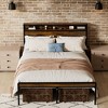 Full/Queen Size Bed Frame with Headboard, Metal Platform Bed Frame with Storage Shelf, Metal Slats Support, No Box Spring Needed, Noise Free - 2 of 4