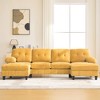 TIRAMISUBEST 103" U-Shaped Sectional Sofa with Double Chaise, Chenille Fabric & Storage Pockets - Large Living Room Couch with Pillows, Yellow - 2 of 4