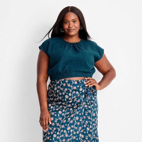 Literary Cinched High Waist Skirt + Top Set