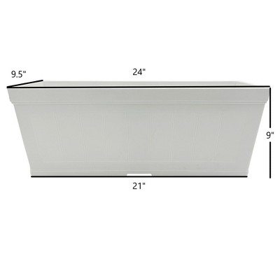 Classic White Resin Rectangular Outdoor Window Box Planter, 24"
