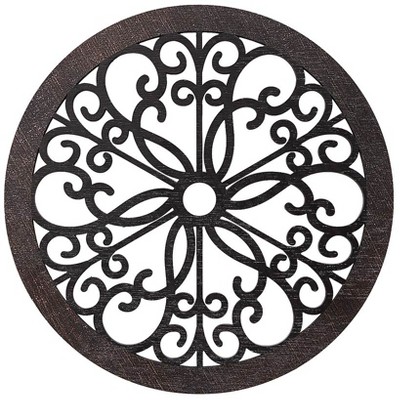 The Lakeside Collection Scrolled Wall Medallion Elegant Metal Wall Art Decor - Flower