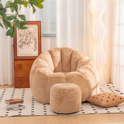 CAVINAS Cozy Fluffy Bean Bag Chair Set for Adults & Kids,Soft Bean Bag Couch,Accent Chairs for Living Room