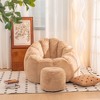 NicBex Faux Fur Bean Bag Chair,Shell-Shaped Large Bean Bag Couch with Footstool for Living Room,Apartment,Bedroom - 2 of 4