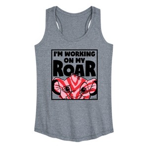 Women's - Disney - I'm Working on my Roar Graphic Racerback Tank - 1 of 4