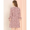 INSPIRE CHIC Women's Floral Printed Bow Tie 3/4 Sleeve Above Knee Elegant V Neck Dress - 4 of 4