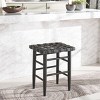 Walda Leather Woven Counter Stool - BST1017 - Black - Safavieh - 3 of 4