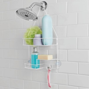 ATTOP Basic Hanging Shower Caddy with 2 Shelves and Soap Tray, White - 1 of 4