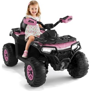 12V Kids 4 Wheeler ATV,Ride on Eletric Motorcycle, 2-Seater Electric Vehicle Toy Car with High&Low Speed, Music, Led Lights for Big Kids - 1 of 4
