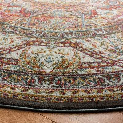 Silk Road Inspired Ivory Viscose 6'7" Round Area Rug