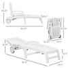 Aghana Digitals White Foldable Outdoor Lounge Chair with 5-Level Recline, Storage Box, Wheels & - 3 of 4