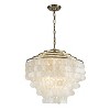 ALOADECOR 6-Light 22" Glam Coastal Capiz Tierd Chandelier 4-Tier Vintage Natural Seashell Hanging Light - 3 of 4