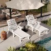 Lounge Chair for Outside, Outdoor HDPE Chaise Loungers with Cup Holder, Resin Pool Lounge Chair with Rolling Wheels - 2 of 4